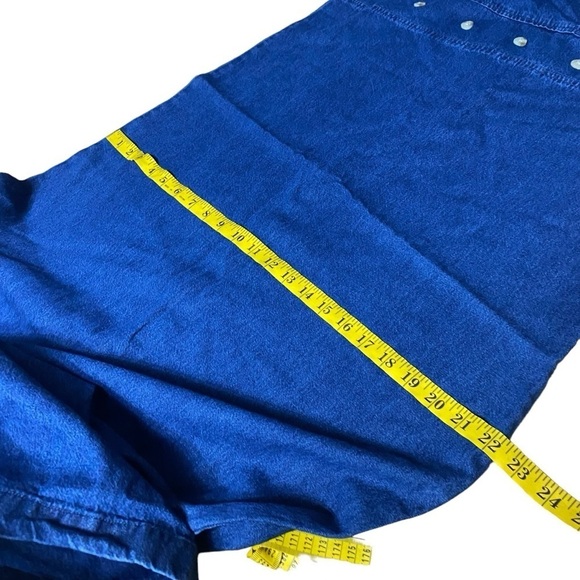 Vintage 90’s y2k Mountain Lake Cotton Denim Jumper Overall Maxi Dress Size XL - Picture 10 of 11
